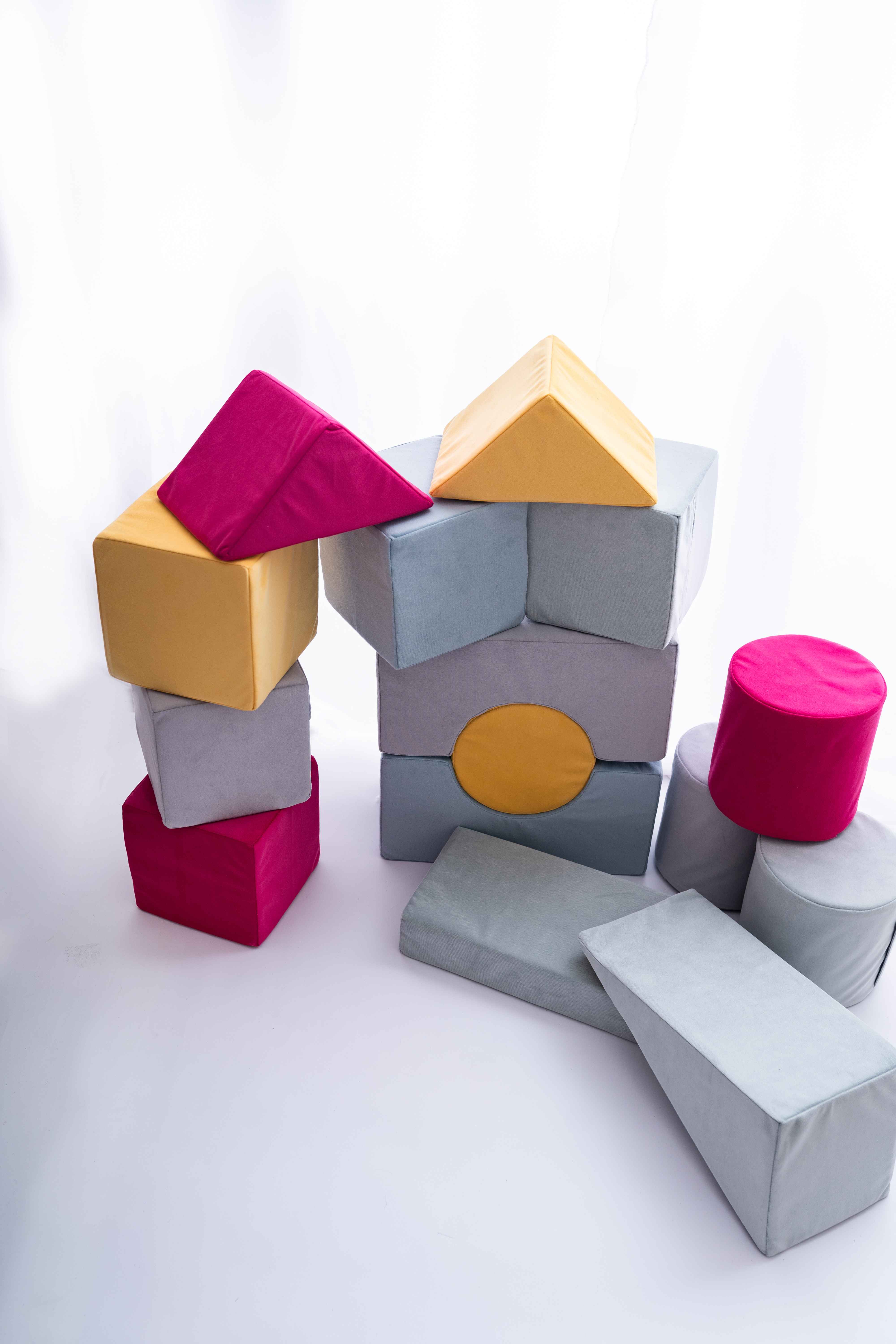 Molitanová stavebnice Moliplay Velvet Pastels 15 dílů velikost L